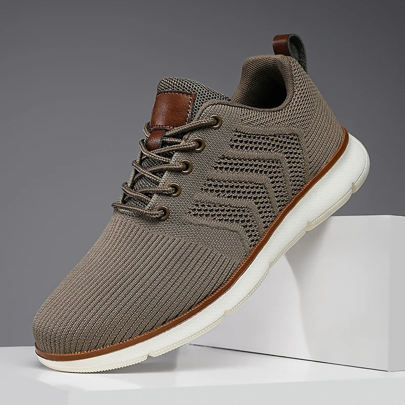 Casual Sneaker Shoes Breathable Men's Walking Mesh Soft Sole Outdoor Anti Slip Travel Comfortable Running Shoes Tenis Masculino