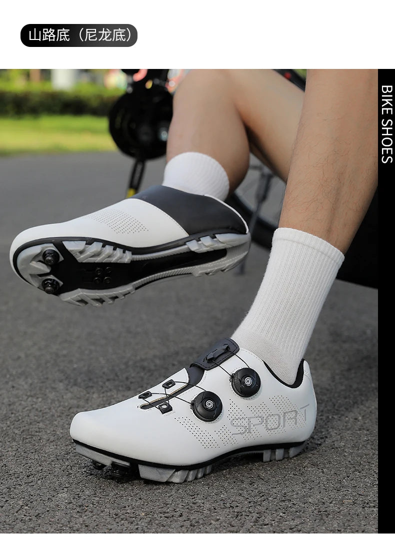Zapatillas de ciclismo ultraligeras, transpirables y ligeras, con suelas rígidas compatibles con SPD para entrenamiento y competición en bicicleta de carretera y montaña