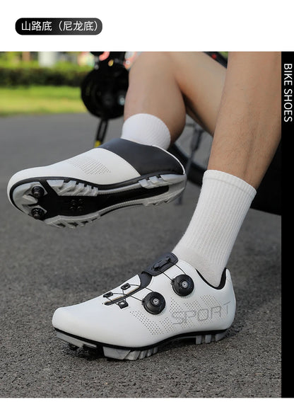 Zapatillas de ciclismo ultraligeras, transpirables y ligeras, con suelas rígidas compatibles con SPD para entrenamiento y competición en bicicleta de carretera y montaña