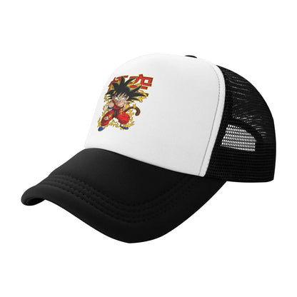 Dragon Ball  Kid Buu Trucker Cap Unisex  Hats Sun Caps Trucker Cap Adjustable Polyester Mesh Baseball Cap Summer