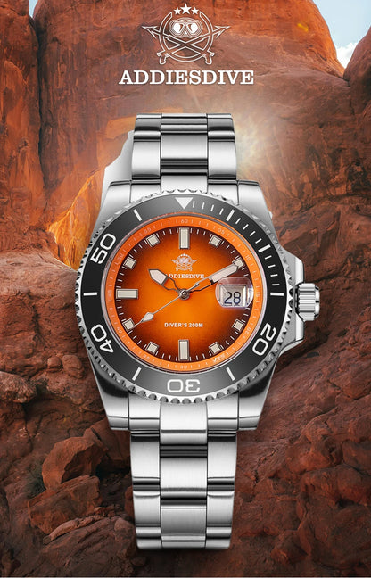 ADDIESDIVE AD2089 NEW Sports Watches Men's 41mm Quartz Watch Colorful Rotatable Bezel BWG9 Luminous 200m Waterproof Diving Watch