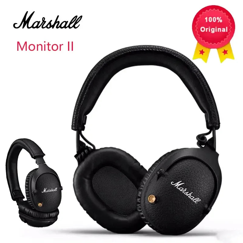 Marshall MONITOR II A.N.C. Cuffie wireless con cancellazione del rumore – Headset Bluetooth premium over-ear con bassi profondi, microfono e audio gaming