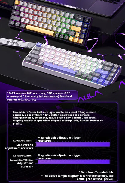 AULA WIN60 HE Tastiera cablata ad asse magnetico RT, tastiera meccanica personalizzata per giochi e-sport, polling rate 8K