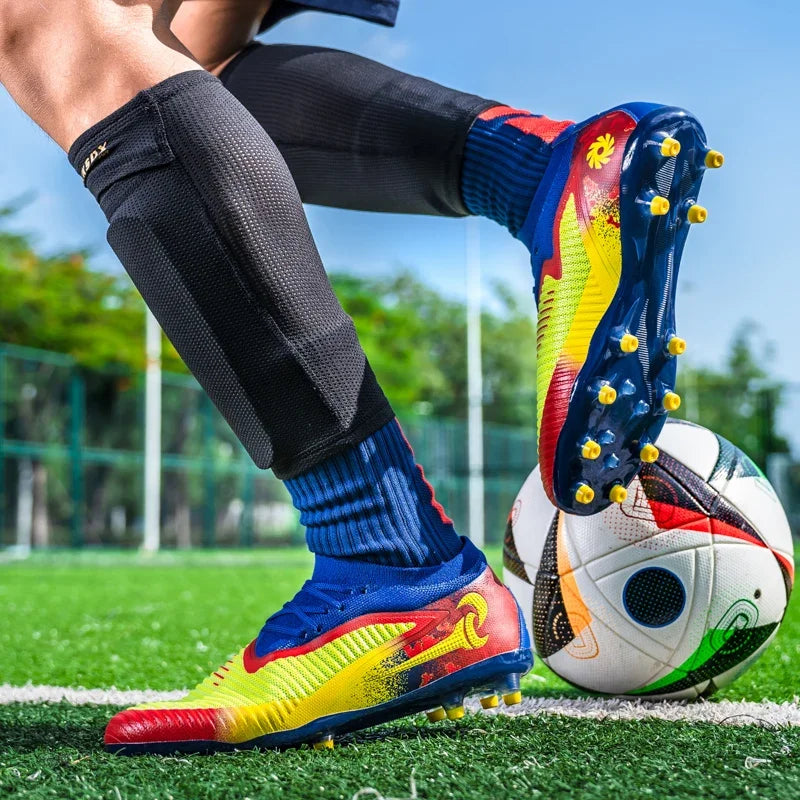 Nouveaux hommes bottes de Football adulte antidérapant Sport de plein air entraînement crampons chaussures de Football garçons longues pointes respirant Match confortable