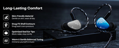 Auriculares HiFi IEM Linsoul Kiwi Ears Cadenza II con driver dinámico de titanio de 10mm, KARS 2.0 y cable desmontable