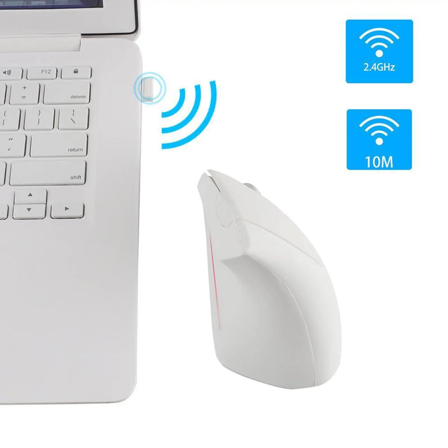 Ratón inalámbrico 2.4G vertical gaming ergonómico 1600DPI para PC, portátil y oficina, mini ratón gaming