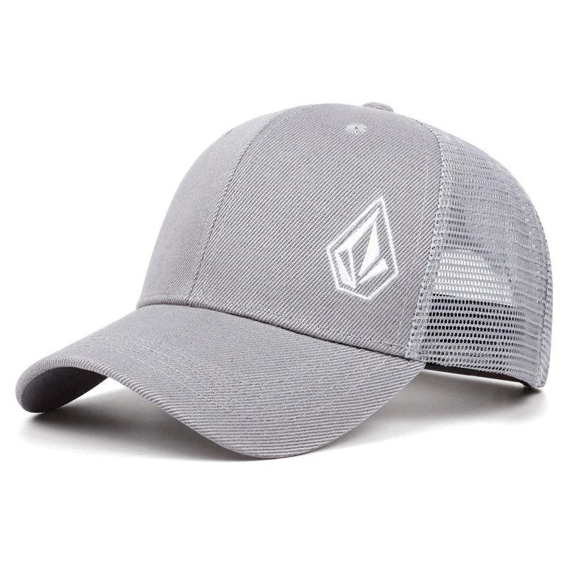 2025 Personalized Minimalist New Mesh Hat Diamond Embroidered Street Hip Hop Hat Skateboarding Hat Outdoor Sunshade Baseball Hat