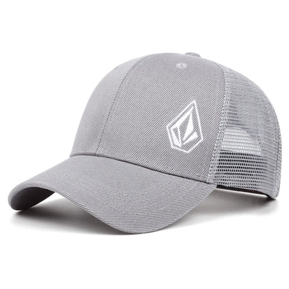 2025 Personalized Minimalist New Mesh Hat Diamond Embroidered Street Hip Hop Hat Skateboarding Hat Outdoor Sunshade Baseball Hat