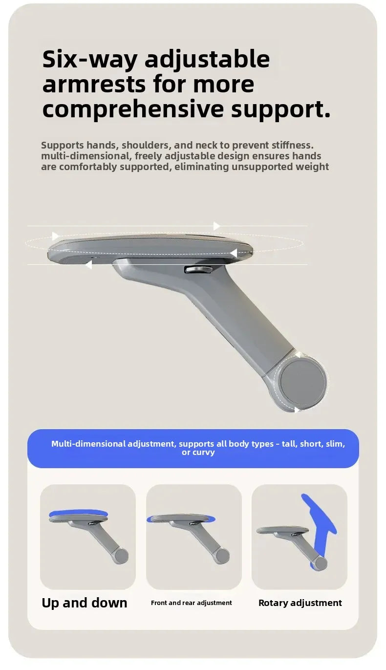 Sedia da ufficio e gaming ergonomica Air Titan Full Mesh per computer, con supporto lombare a tre zone e design ad alta ventilazione per scrivania da studente