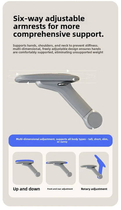 Sedia da ufficio e gaming ergonomica Air Titan Full Mesh per computer, con supporto lombare a tre zone e design ad alta ventilazione per scrivania da studente