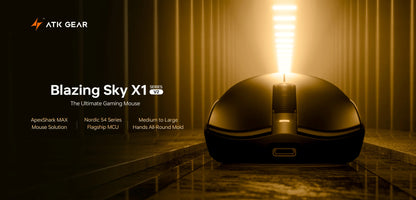 Ratón inalámbrico ATK Blazing Sky X1 V2 Ultimate de doble modo, ultraligero, PAW3950 Ultra, doble 8K HZ, baja latencia y ergonomía personalizada