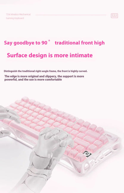 Mercury K1 Grava Star Breaking 75 RGB Mechanical Keyboard Gaming Bluetooth 2.4G Wired RGB Hotswap Gamer Non-contact Keyboard