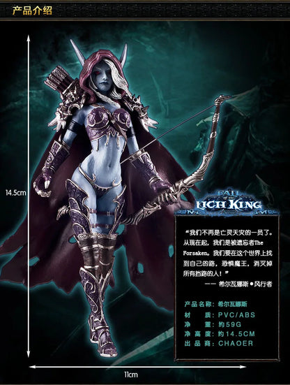 Sylvanas Windrunner World Of Warcraft actionfigurer Dronningen af de udøde håndlavet modelkollektion pynt børnegaver legetøj