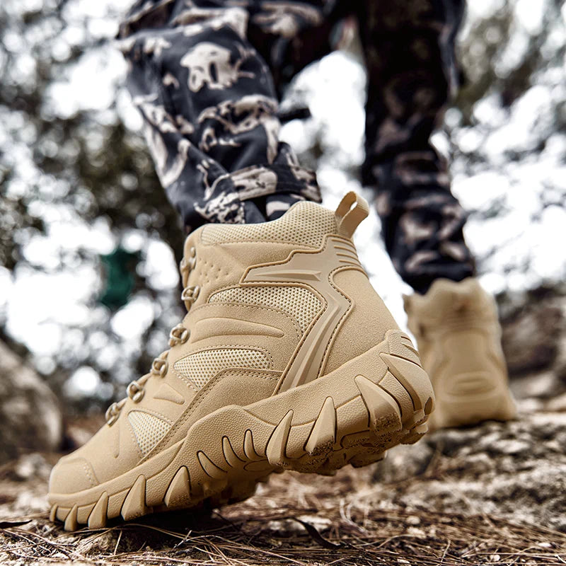 Botas tácticas mejoradas de entrenamiento de combate para hombre, calzado outdoor para camping antidesgaste de respuesta rápida, zapatillas de senderismo para pesca y caza para hombre
