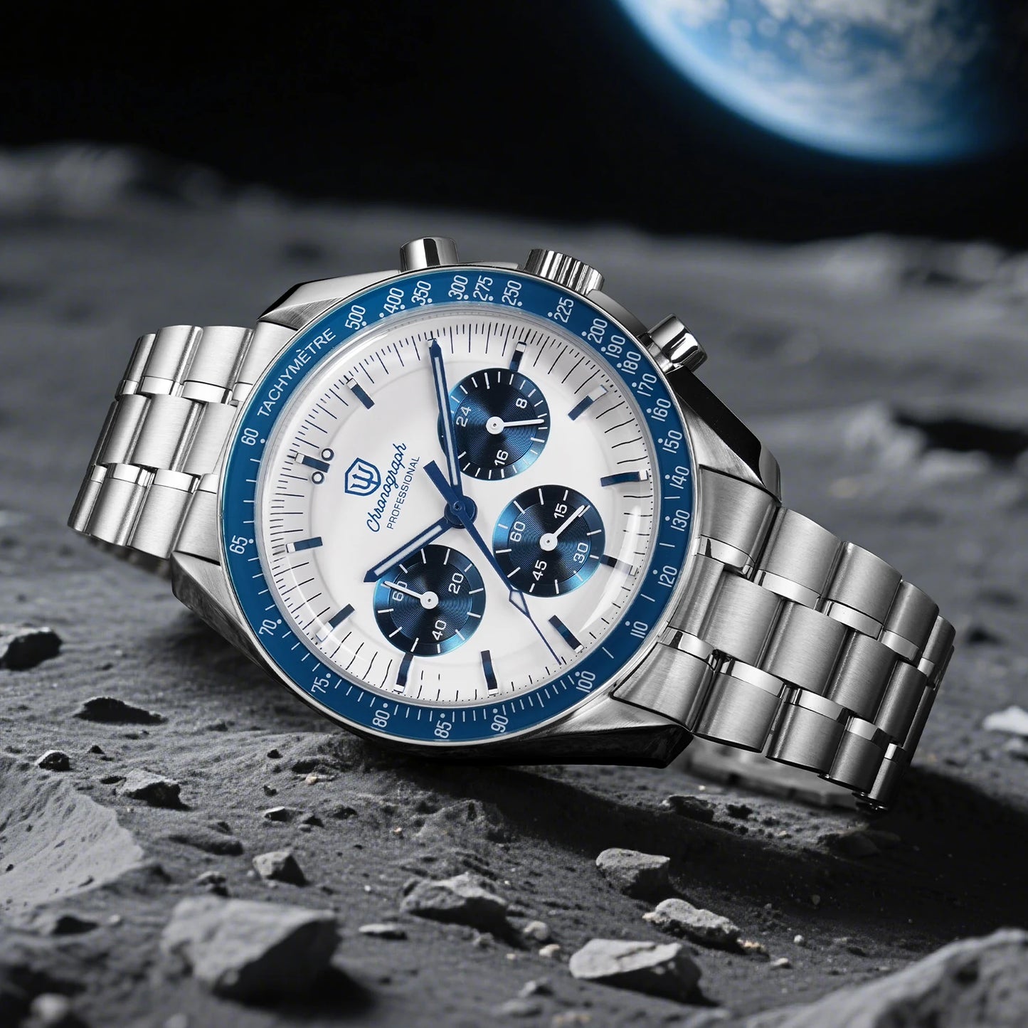 Reloj para hombre Watchdives New Wd1863 de cuarzo VK63, cronógrafo, cristal de zafiro abombado, resistente al agua, 39Mm, acero, marca líder, lujo, negocios