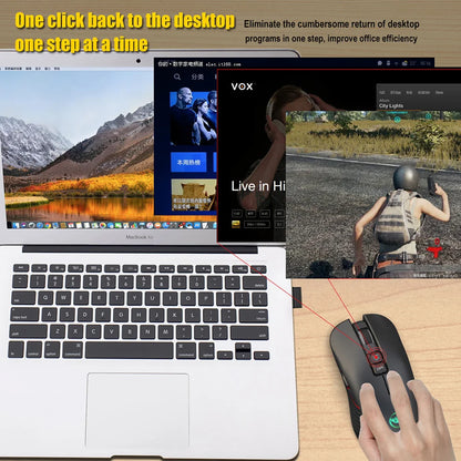 2.4G USB-C brezžična miška, polnilna gaming miška 3600DPI, 7 gumbov, Type-C, tiha miška za Macbook, prenosnik, PC, igre in računalnik