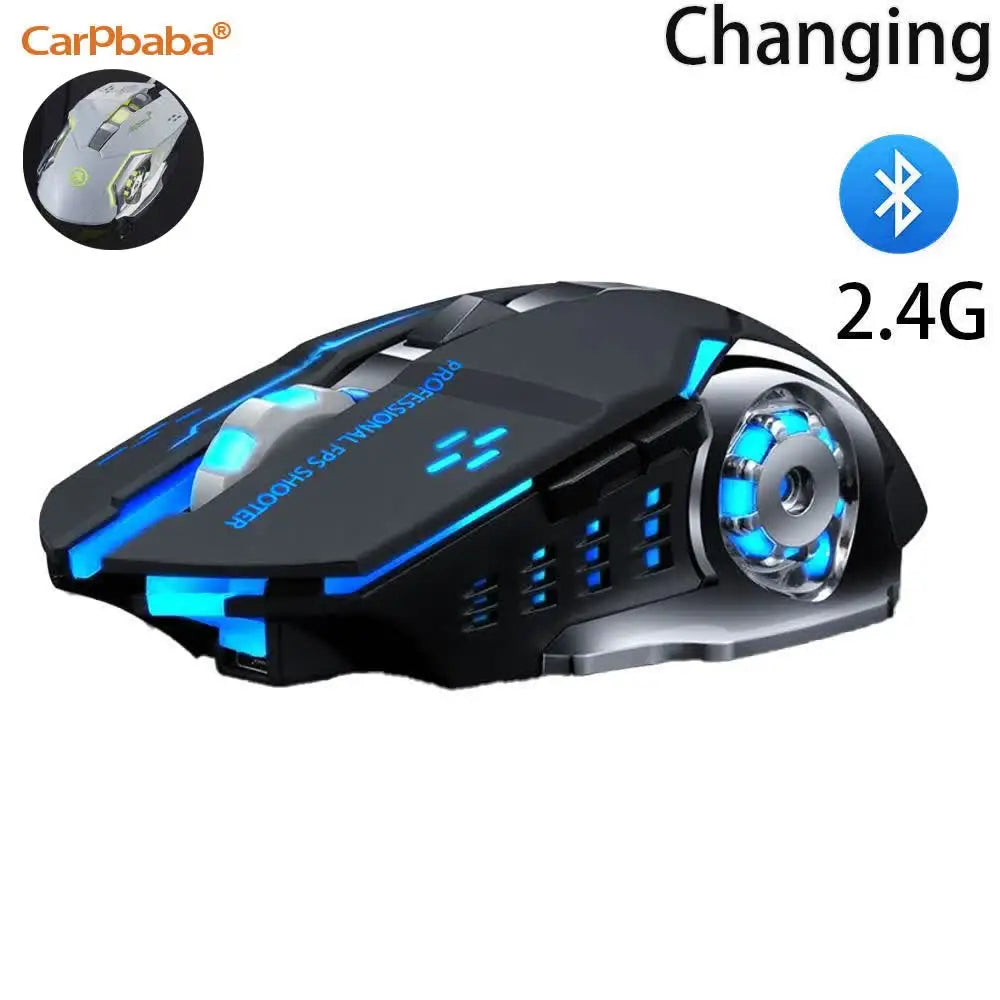 Mouse gaming Carpbaba GM6 per gamer, mouse ottico cablato regolabile con LED, cavo USB, mouse silenzioso per laptop e PC