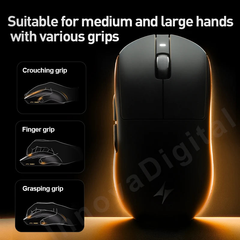 Mouse gaming wireless ATK Dragonfly A9 Ultra PAW3950 ultraleggero tri-mode ergonomico e-sport per gamer FPS A9 SE Plus
