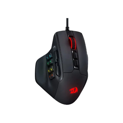 Redragon M811 Aatrox MMO-gamingmuis, bedrade RGB-gamingmuis met 15 programmeerbare knoppen, ergonomische optische gamingmuis met 12.400 DPI