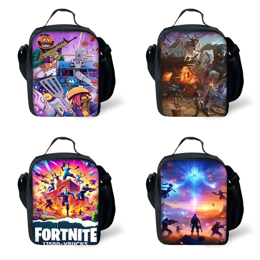 Hot Game Shooting Fortnites Child Insulated Large Capacity Bag for Boy Girl Student Outdoor Resuable Thermal Cooler Lunch Box