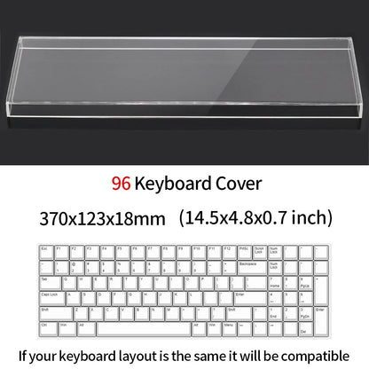 Funda protectora transparente de acrílico para teclado mecánico, cubierta antipolvo para teclado de 60/61/64 96 98 104/108 teclas, funda para ratón y teclado
