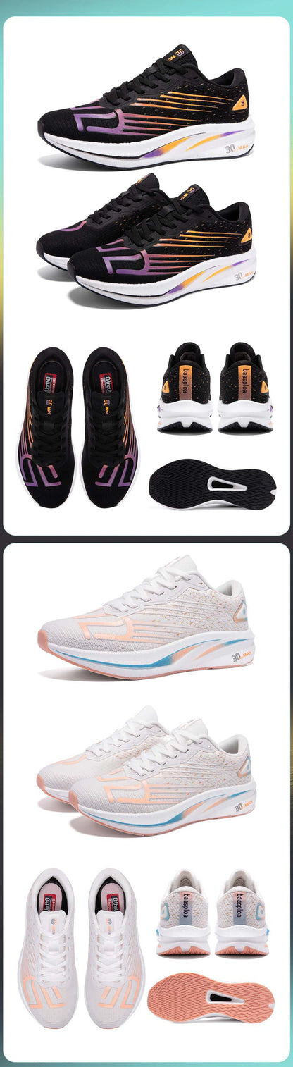 Baasploa Scarpe da running professionali da uomo, leggere e traspiranti, scarpe sportive da jogging da donna con piastra in carbonio, sneakers antiscivolo