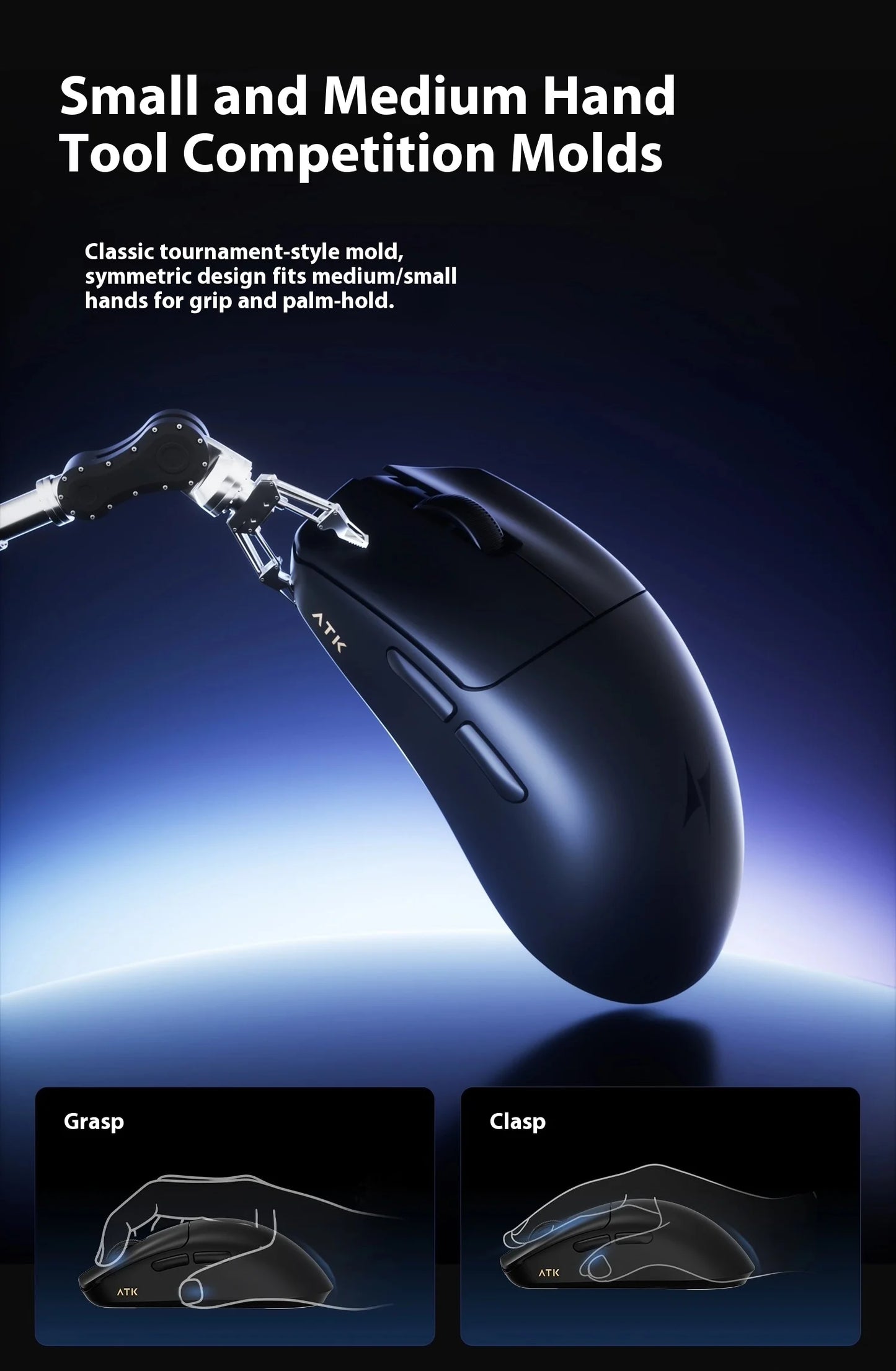 Ratón gaming inalámbrico ATK Blazing Sky F1 V2 Ultra Max de doble modo, ligero, PAW3950Ultra, doble 8K, baja latencia, ergonómico extremo