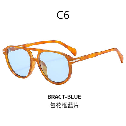 BOYSEEN Beach Sunglasses Man Summer Orange Sun Glasses UV400  Can Do Prescription Glasses Big Frame Blue Eyewear