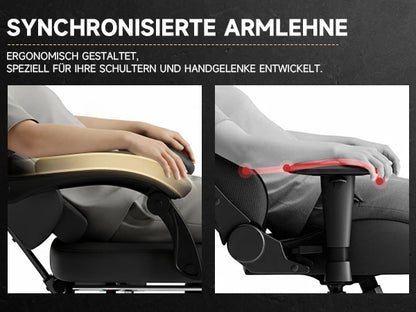 Silla gaming ergonómica PINGGO con reposapiés, masaje y cuero PVC, silla de oficina para PC gaming, capacidad de carga 150kg