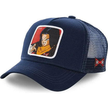 Dragon Ball Buu Goku-kasket – sommerrejse-kasket med skygge til mænd, broderet, hiphop-stil, solskærm, justerbar trucker-meshkasket