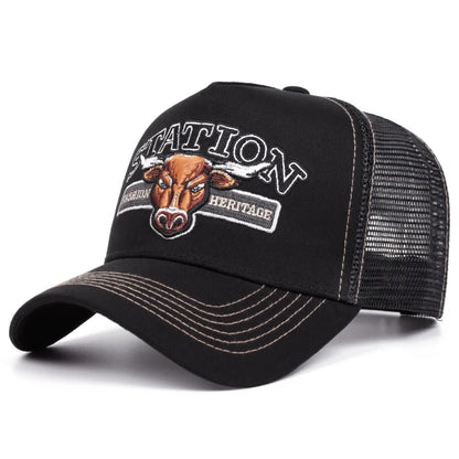 2025 Personalized New STATION Bullhead Truck Hat Men's Skateboarding Hat HipHop Hat Women's Casual Sun Hat Baseball Hat Mesh Hat