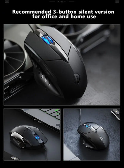 Mouse cablato Inphic W1 Esports Gaming, mouse silenzioso da ufficio, disponibile con tre o sei tasti