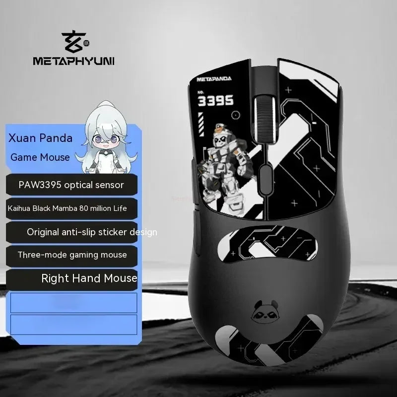 Ratón inalámbrico Metaphyuni Metapanda P1 Pro Max, PAW3395, baja latencia, ligero, para e-sports y gaming, ergonómico, regalo para gamer de PC