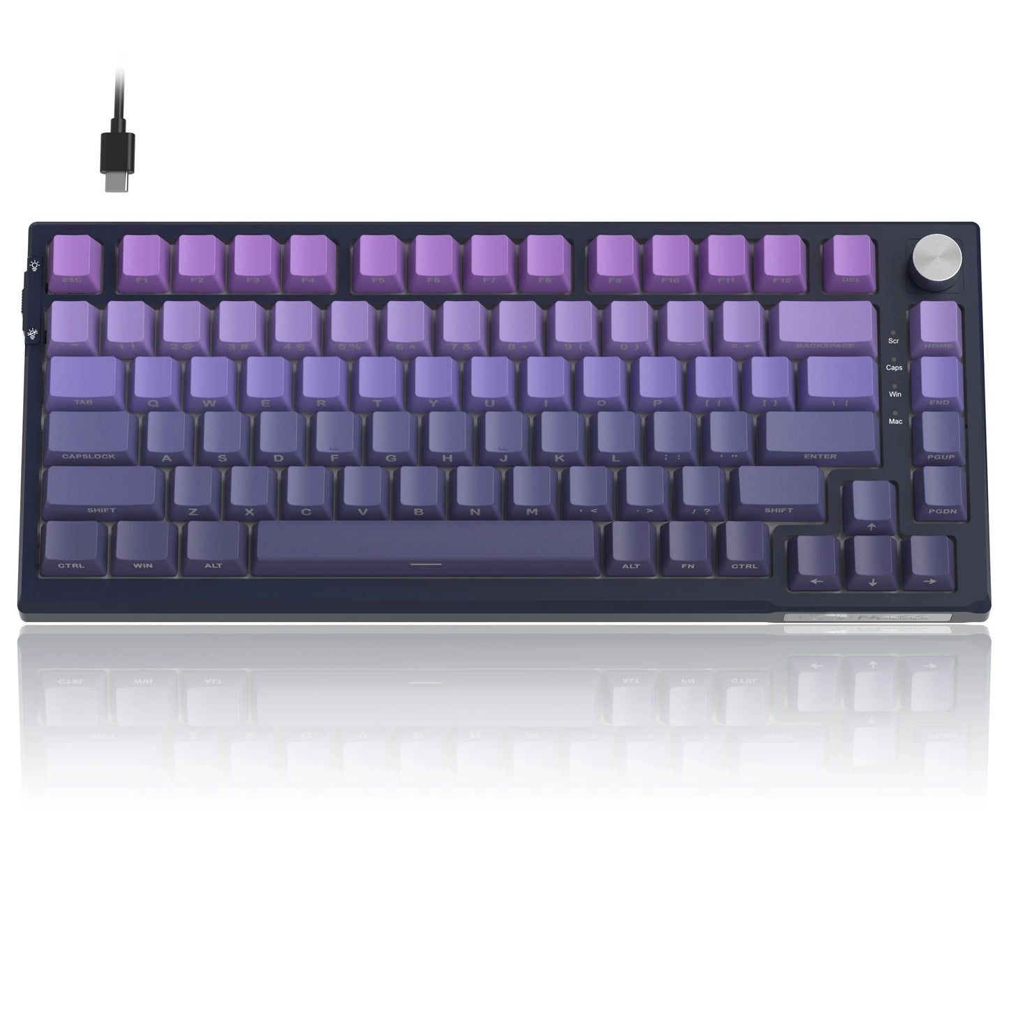 MageGee SKY81 Tastiera meccanica gaming 75%, RGB Gasket hot-swappable cablata personalizzabile, tastiera con suono cremoso e smorzamento acustico con manopola