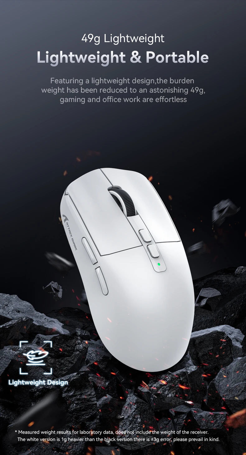 X6 Attack Shark Mouse RGB Touch Magnetic Charging Base Tri-Mode Connection Macro Pro Gaming Mouse