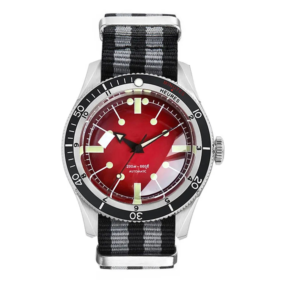 Tandorio Red Blue 40mm PT5000 Japan NH35A Mechanical Automatic Dive Men Watch 20ATM Waterproof Domed Sapphire Screw Crown Reloj