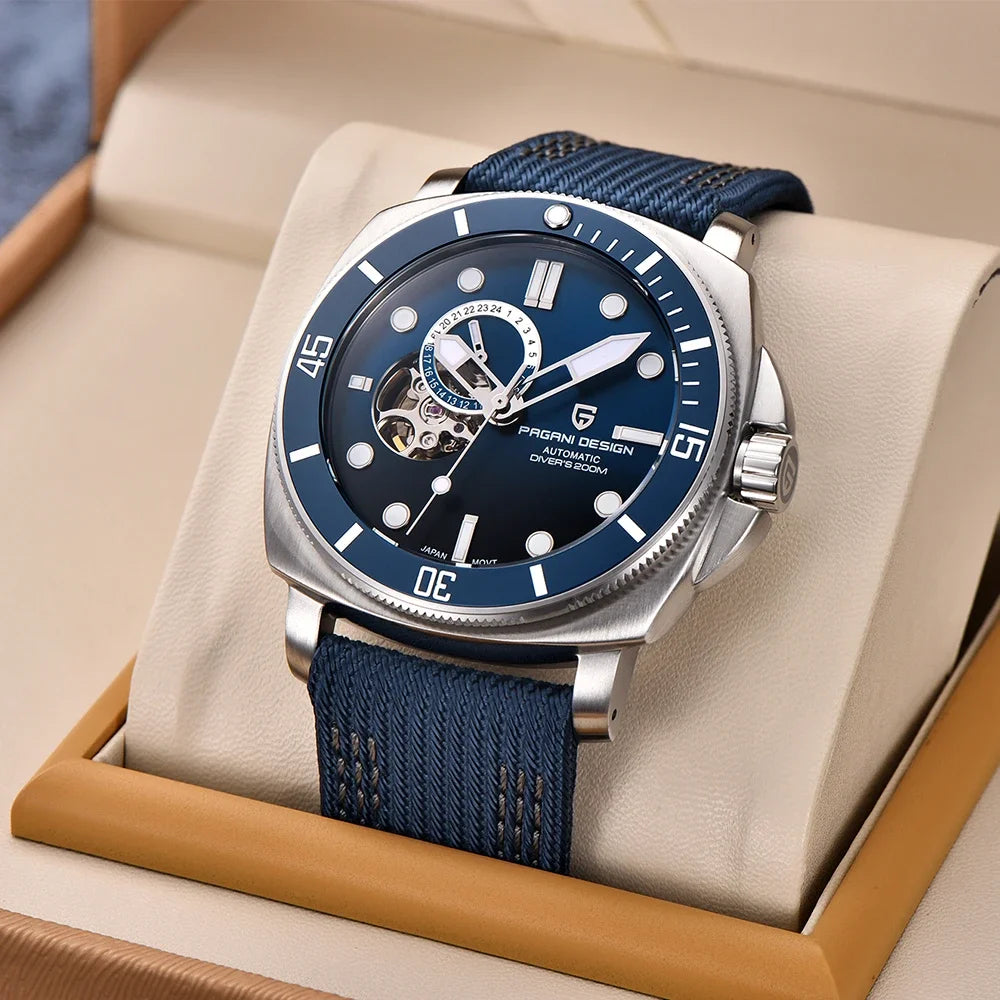 PAGANI DESIGN 2026 Original 43MM Men's Automatic Mechanical Watch NH39 200M Waterproof AR Sapphire Mirror Watches For Men ﻿
