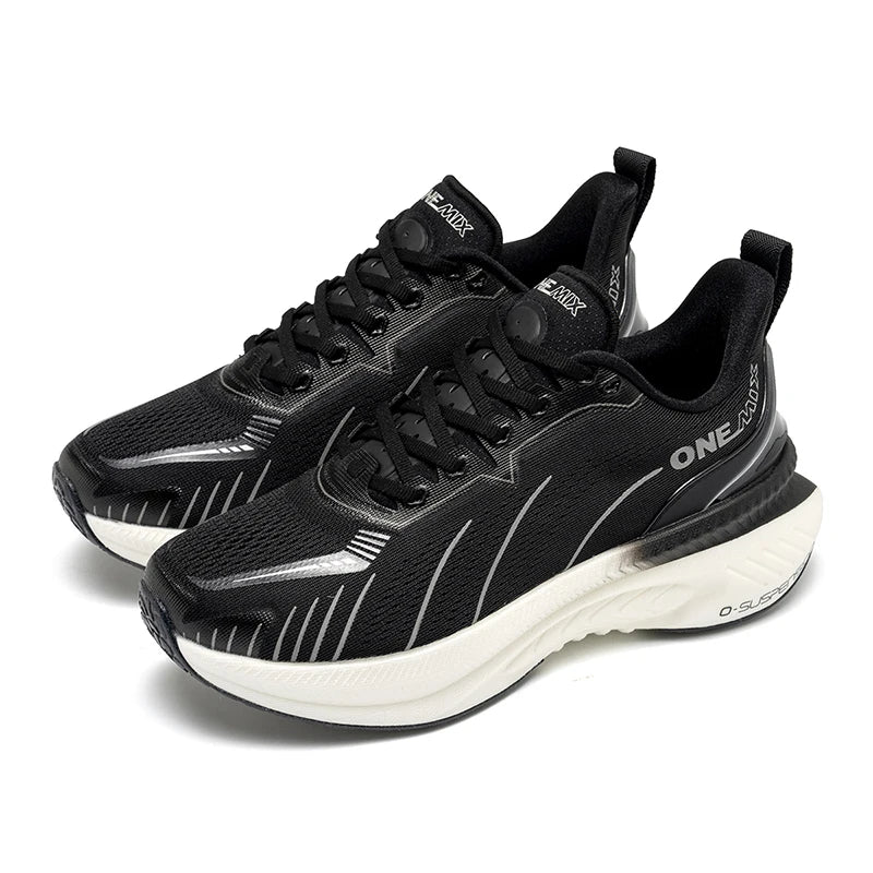 ONEMIX New Cushioning Running Shoes For Men Suitable for Heavy Runners Lace-Up Sports Women Non-slip Outdoor Athletic Male Sneakers
