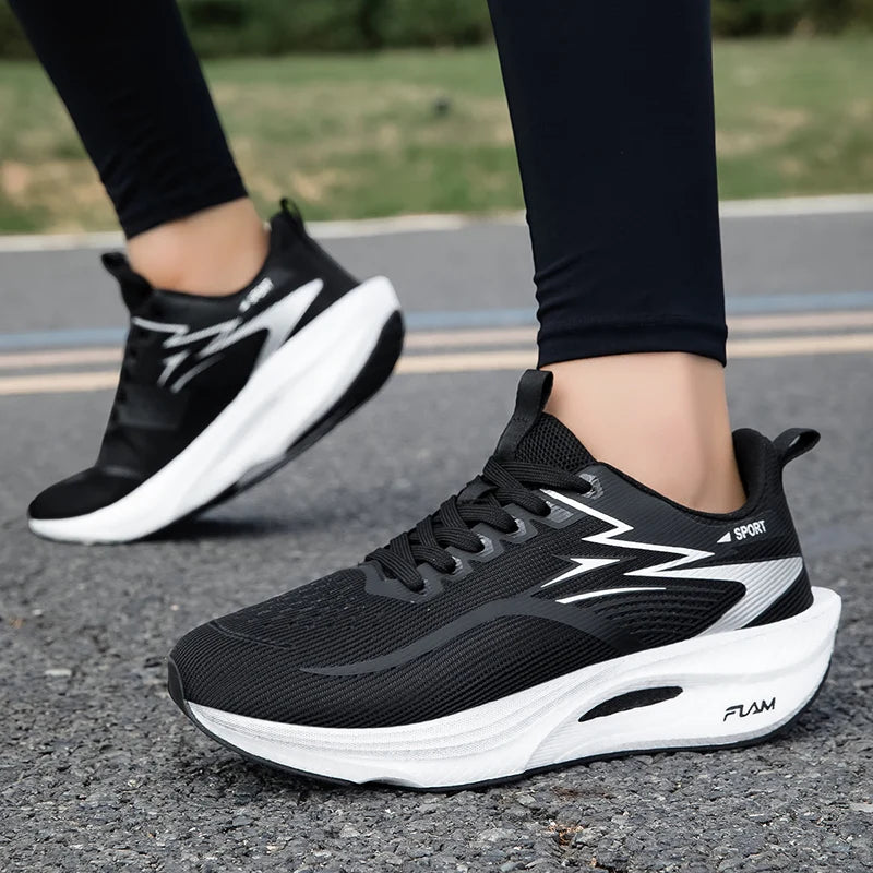 Zapatillas de running nuevas con placa de carbono para maratón, deportivas para hombre, transpirables y ligeras, zapatillas deportivas cómodas antideslizantes para mujer, estilo casual