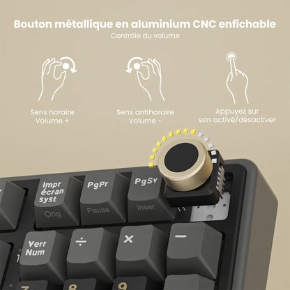 Tastiera meccanica cablata RK ROYAL KLUDGE R98Pro Gasket, 98 tasti, RGB, hot-swappable, pulsante pluggable, tastiera gamer con keycap PBT