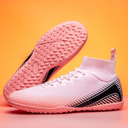 Chaussures de football pour adultes haute performance, unisexes, pour terrain extérieur et intérieur en gazon synthétique, avec crampons, chaussures de football pour garçons, semelles à crampons