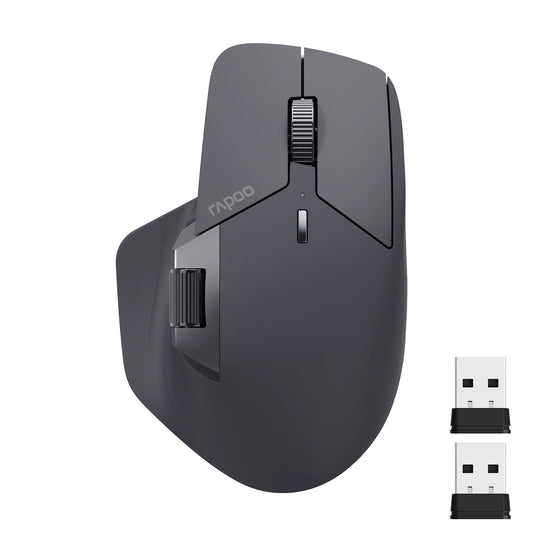 Rapoo MT760L Multi-Mode Rechargeable Wireless Mouse, Bluetooth Ergonomic Mouse with 4000 DPI, Multi-Device Wireless Mouse for Up to 4 Devices