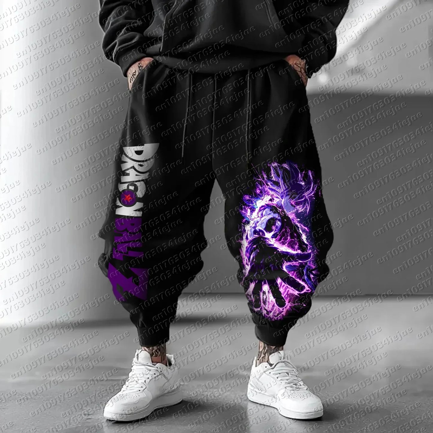 Pantaloni da tuta da uomo Dragon Ball autunno/inverno, tendenza rétro, stampa anime, vestibilità loose casual, workout, Harajuku, taglie forti, pantaloni hip hop