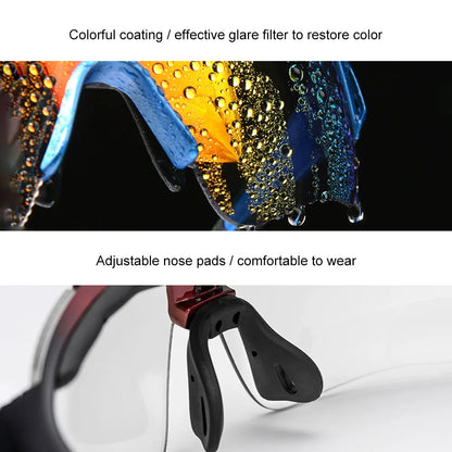 ROCKBROS Polarisierte Fahrradbrille Sonnenbrille Herren Damen MTB-Rad Rennrad-Brille Fahrradfahren Outdoor-Sport Wandern Schutzbrille 5 Gläser