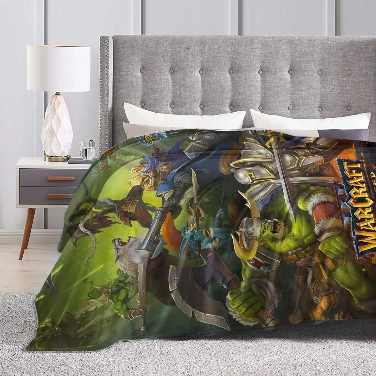 Warm Blanket Office WOW World of Warcraft Arthas Retro Game Throw Blanket Flannel Bedspread For Living Room Sofa Bed Cover