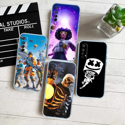 F-Fortnites-Poster transparente Handyhülle für Samsung Galaxy A04 A04S A14 A23 A34 A54 M23 M33 M52 M53