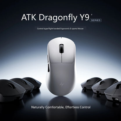 ATK Dragonfly Y9 Wireless Gaming Mouse PAW3950, 8KHz Ultra-Light Gaming Mouse with Nordic 54L15, High-Performance Wireless Mouse for FPS, Office & PC