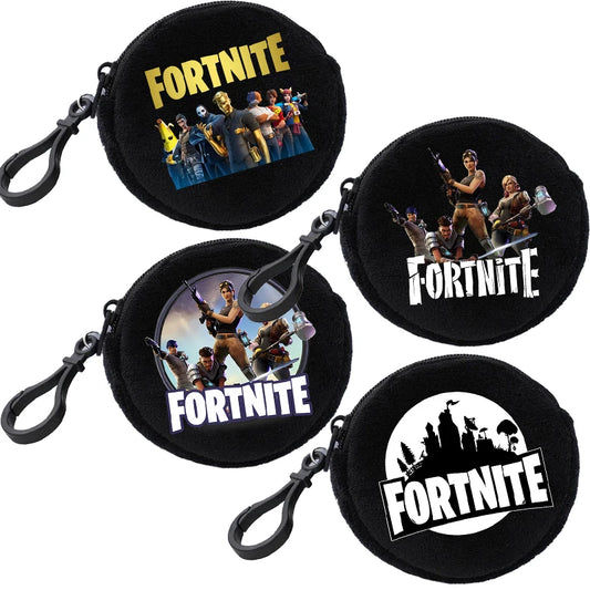 Fortnites Boys Girls Round Coin Purse Cute Fashion Cartoon Printing Large Capacity Cosmetic Bag Portable Handbag Birthday Gifts