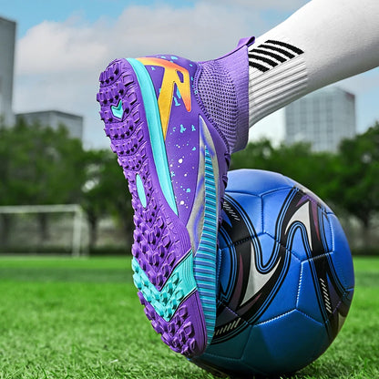 Nouvelles chaussures de football pour hommes, chaussures de sport, chaussures de futsal à cheville haute, chaussures de football de haute qualité, antidérapantes pour intérieur et extérieur, ultralégères, antidérapant