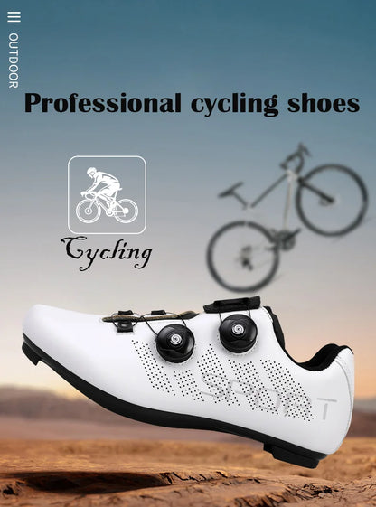 Zapatillas de ciclismo ultraligeras, transpirables y ligeras, con suelas rígidas compatibles con SPD para entrenamiento y competición en bicicleta de carretera y montaña